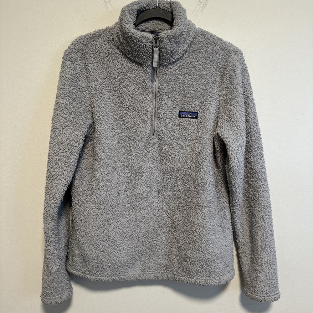 Patagonia Women's Quarter Zip Fleece Jacket Size Medium Gray